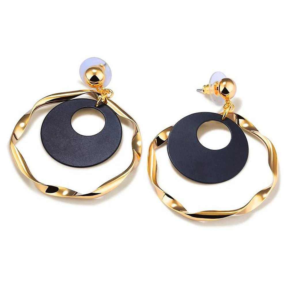 Bullion Gold Duo Loop Dangle Earrings