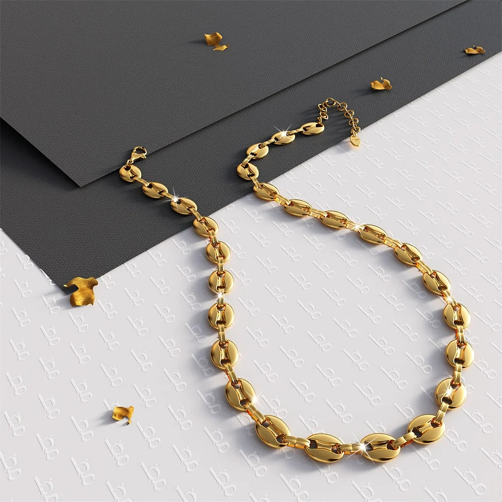 Boxed Interlock Anchor Necklace and Bracelet Set