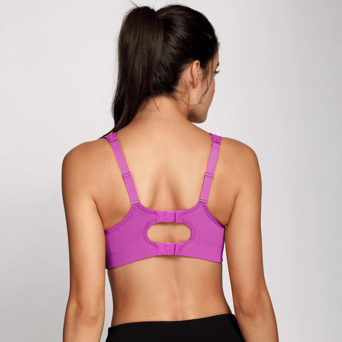 Quick Dry High Impact Padded Wireless Sports Bra - Purple
