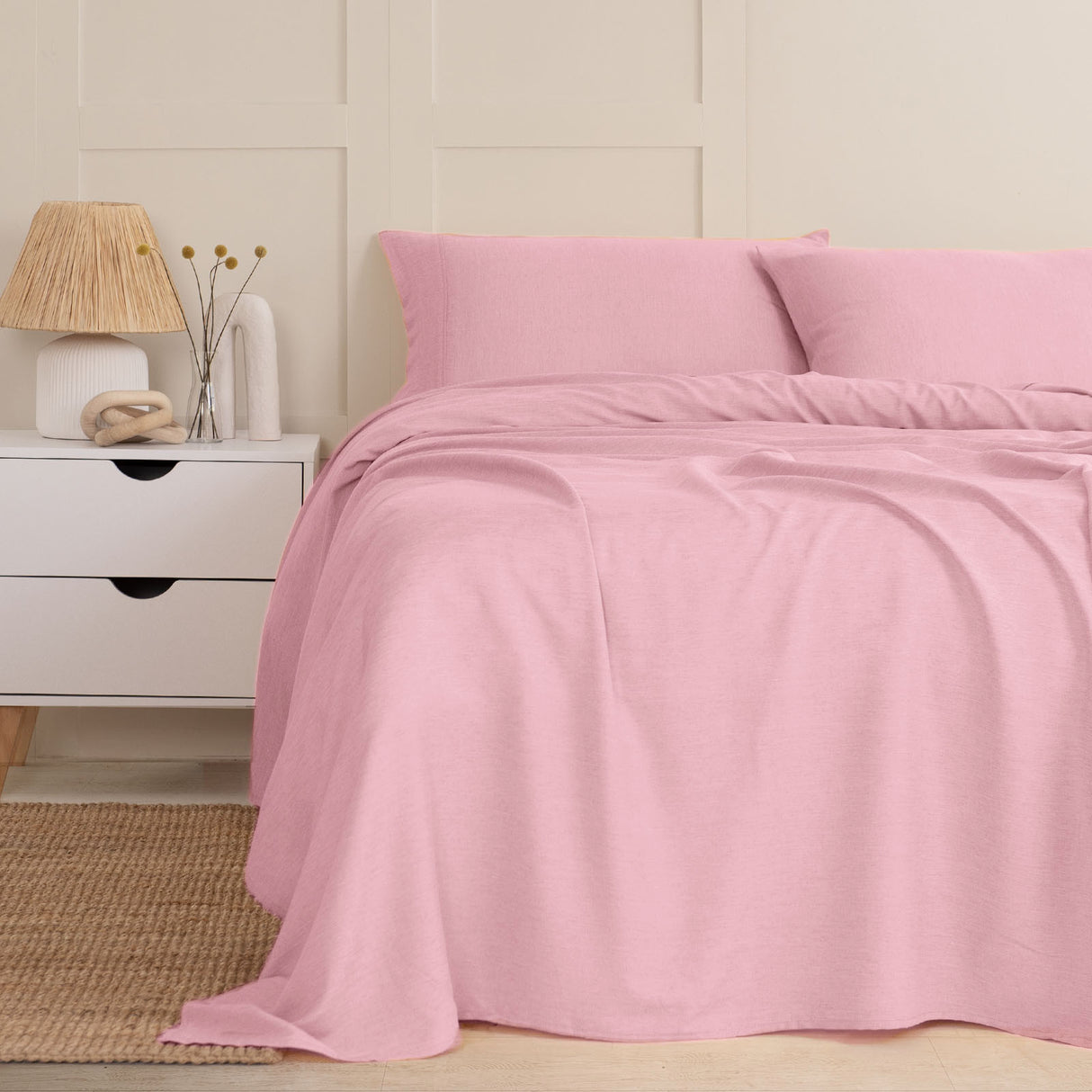 Royal Comfort Linen Blend Sheet Set - King - Mauve