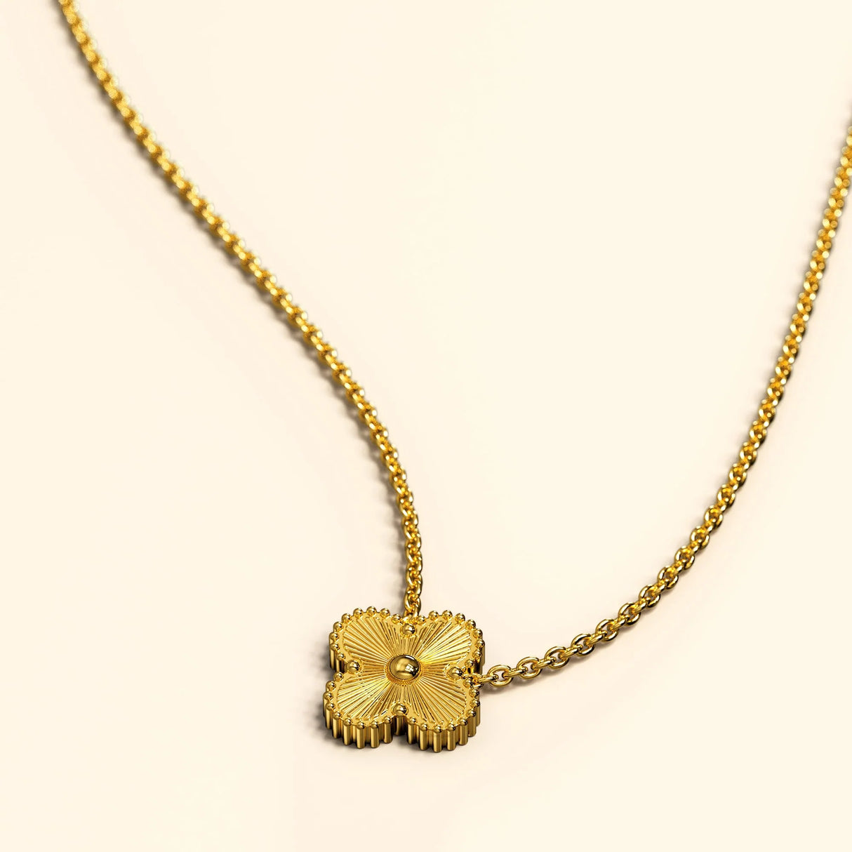 Bullion Gold Golden Clover Necklace