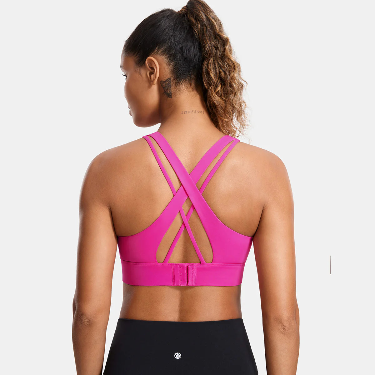 Power On Zip Front Racerback High Impact Sports Bra - Rose