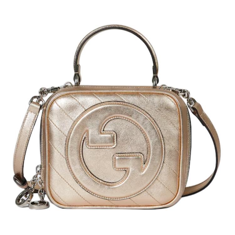 Gucci Blondie Leather Top Handle Bag - Gold