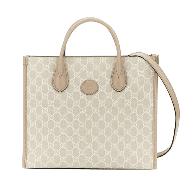 Gucci GG Supreme Monogram Tote - Beige/White
