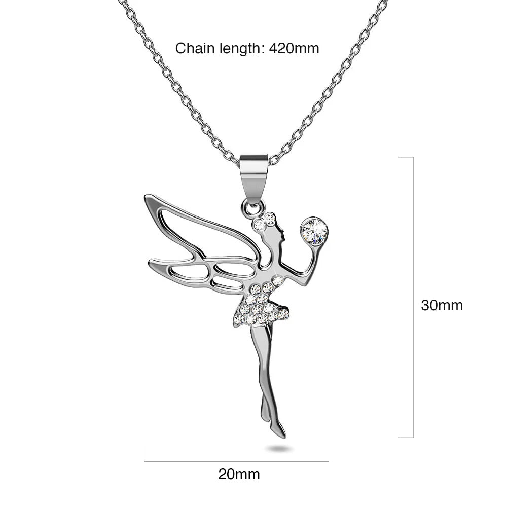Boxed Tinkerbell Necklace and Earrings Set Embellished with SWAROVSKI® Crystals