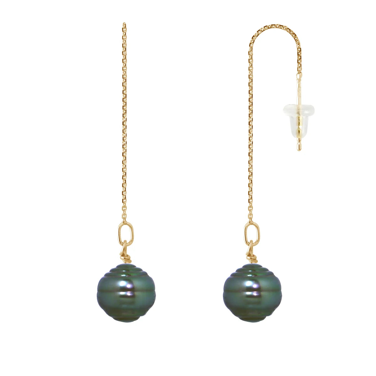 Manufacture Royale Drop Drop Earrings Tahitian Pearl Yellow Gold 9-10mm