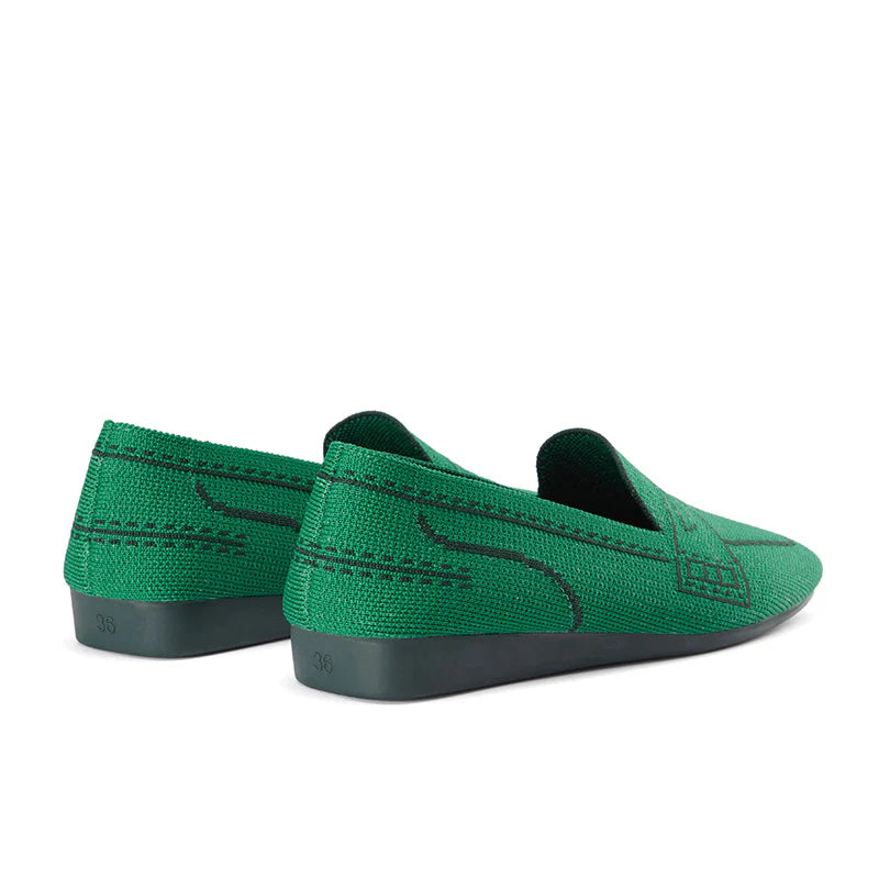Comfortable Slip On Square Toe Loafers - Green