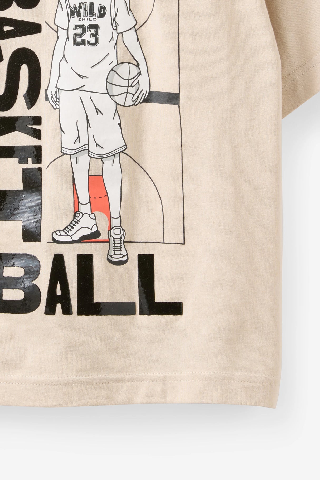 Cotton On Kids Boys Essentials Graphic Short Sleeve Tee - Rainy Day/Basketball 23