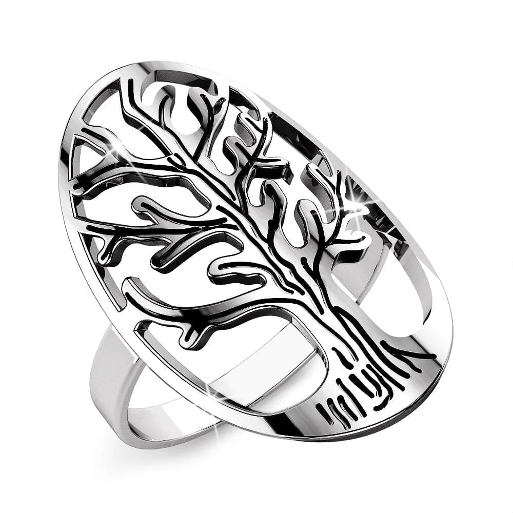 Solid 925 Sterling Silver Tree of Life Ring