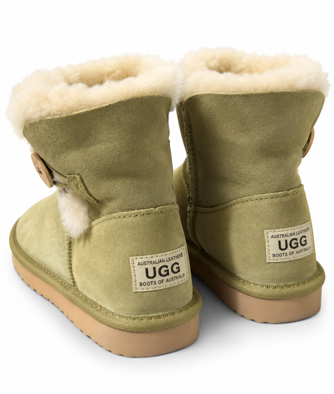 Australian Leather Ugg Classic 1Button Short - Olive - AU8