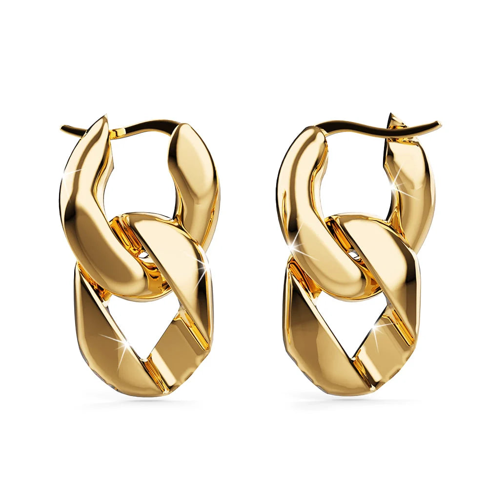Bullion Gold Carica Dangly Holo Hoops in Gold