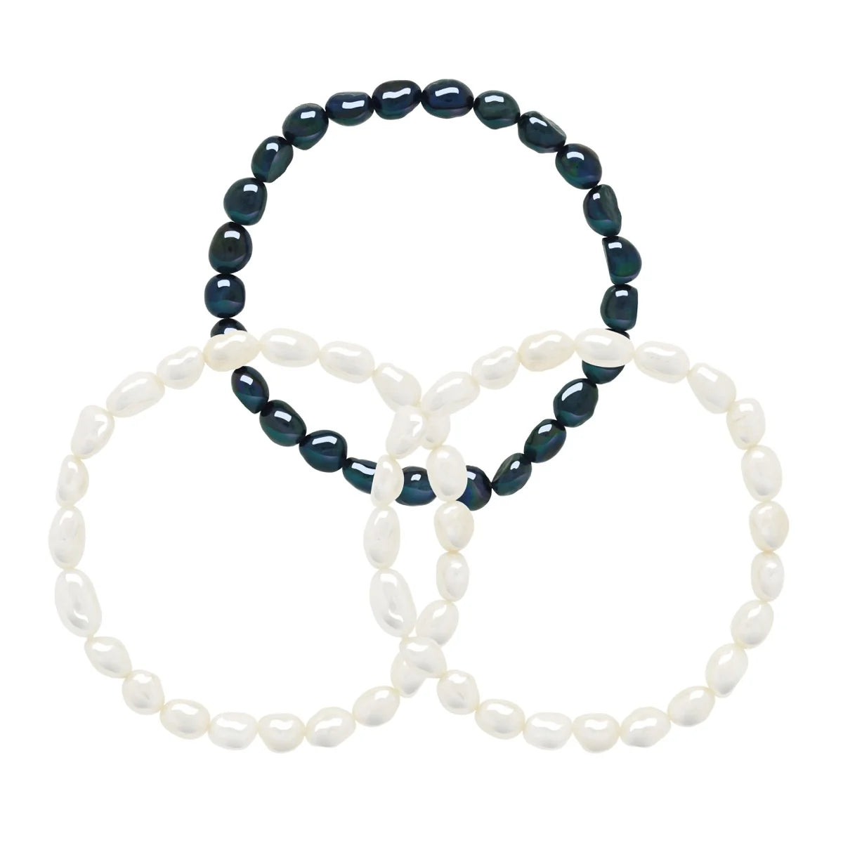 Manufacture Royale 3 Bracelet Set Baroque Baroque Freshwater Pearl White 6-7mm