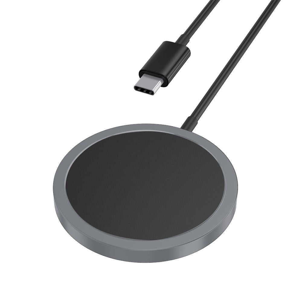 iQuick 15W Fast Charging Magnetic Wireless Aluminum Alloy Phone Charger Pad Charge - Black
