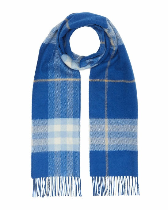 Gucci 100% Cashmere Men Scarf 168x30 Cm - Blue Check
