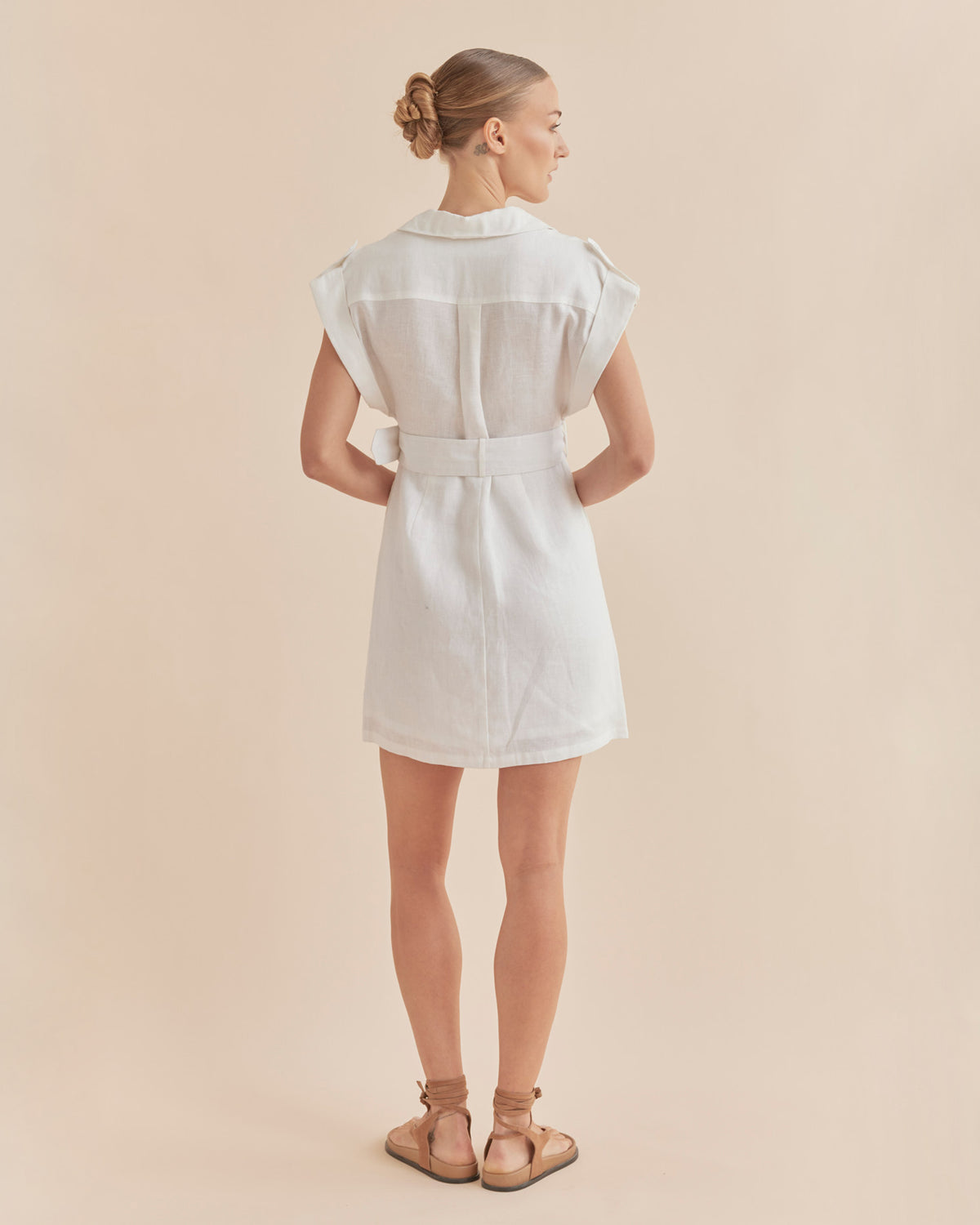 Amelius Esra Utility Mini Dress - White