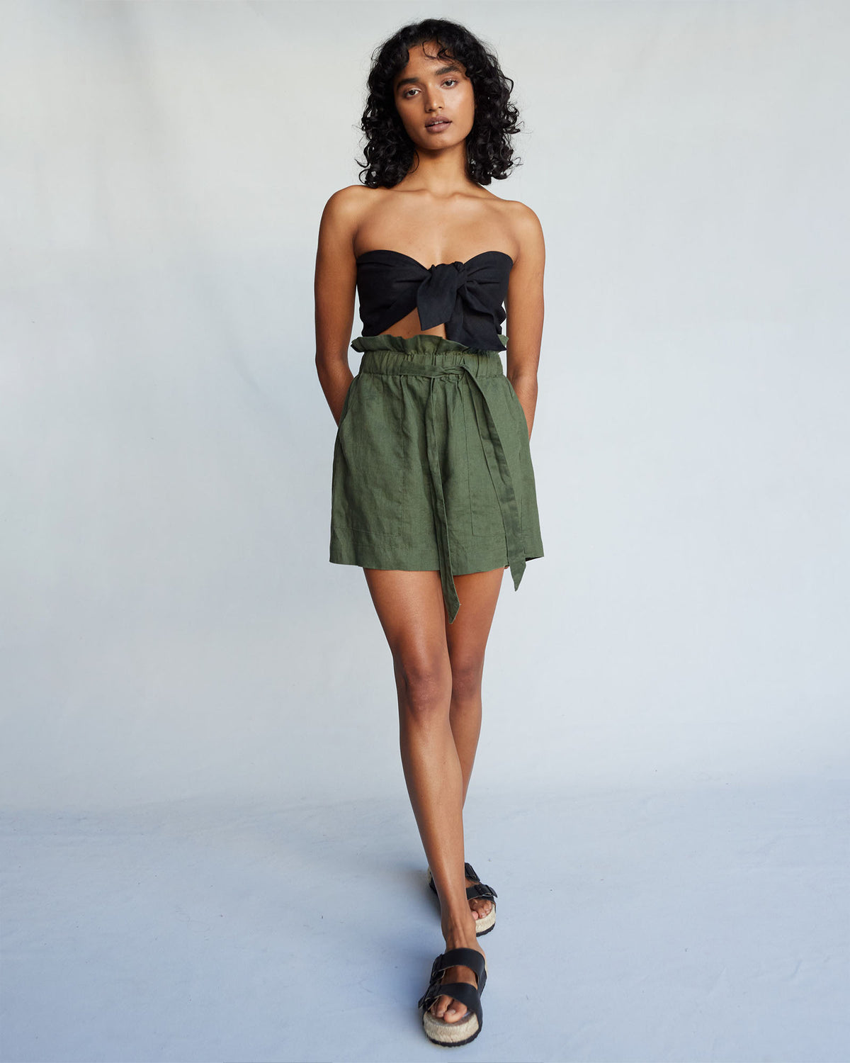Amelius Sahara Linen Shorts - Khaki