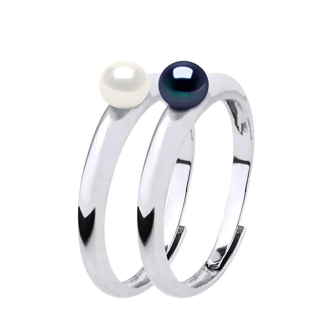 Manufacture Royale Ring Button Freshwater Pearl White 4-5mm