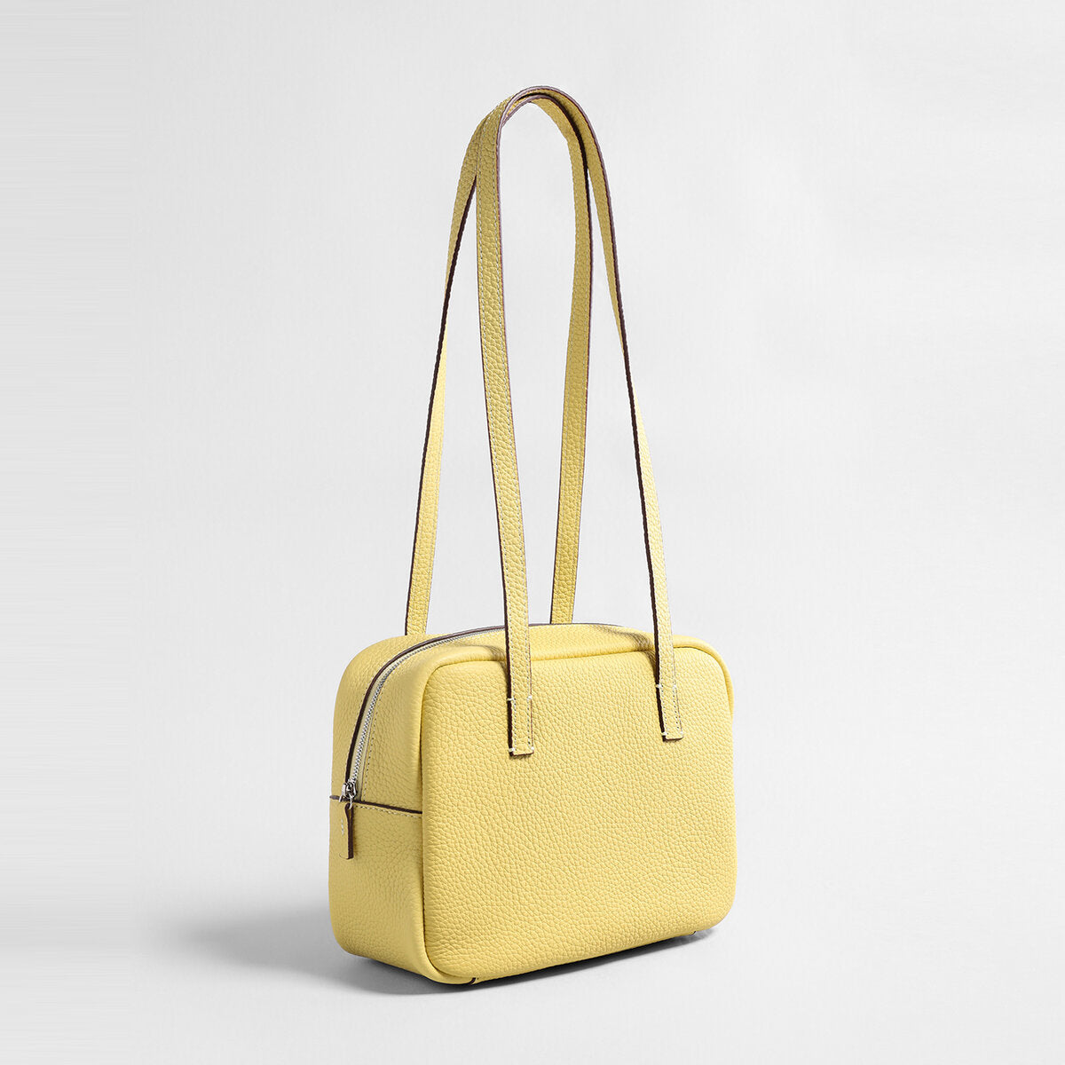 Premium Pebbled Calfskin Bowling Bag - Yellow
