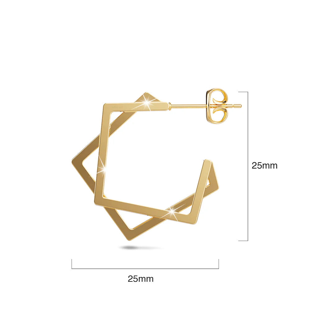 Bullion Gold Aligania Hoop Gold Layered Earrings