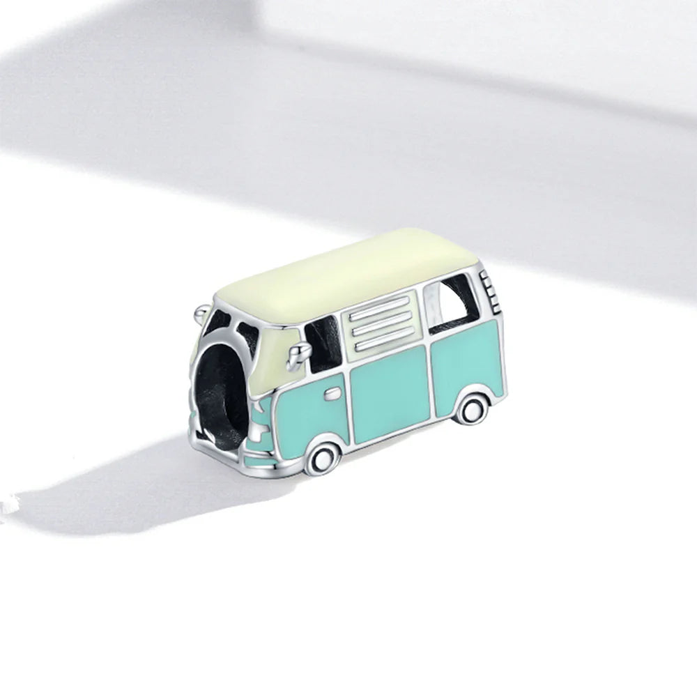 Solid 925 Sterling Silver Retro Minivan Pandora Inspired Bead Charm