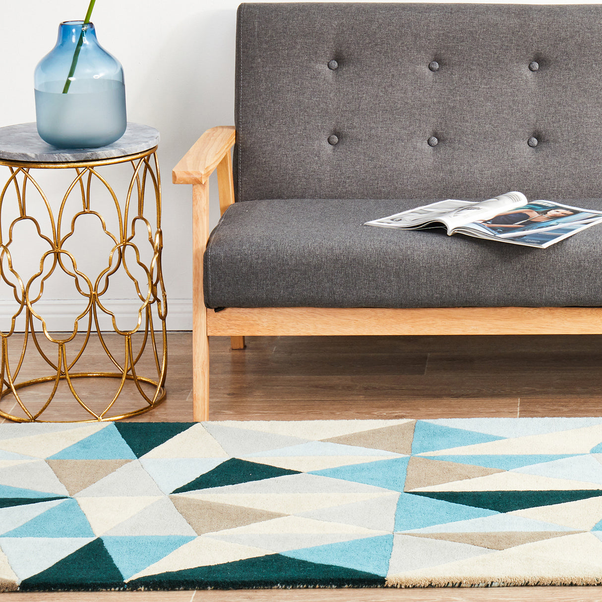 Matrix 901 Turquoise Runner Rug