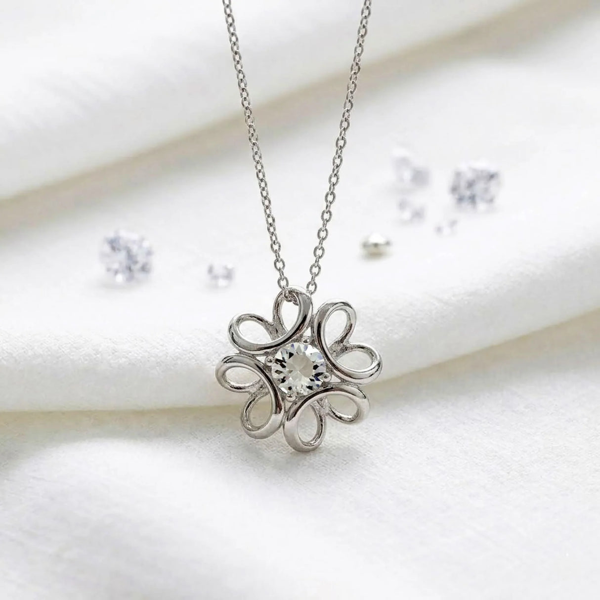Krystal Couture Daffodil Hologram Short Necklace Embellished with SWAROVSKI Crystals