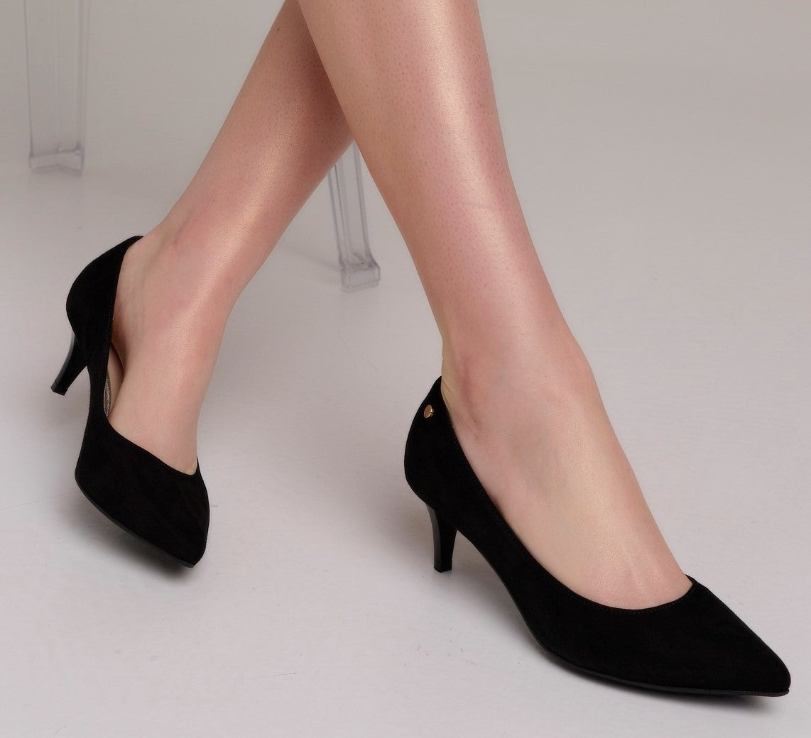 Bosccolo Womenslow Heels - Black Suede