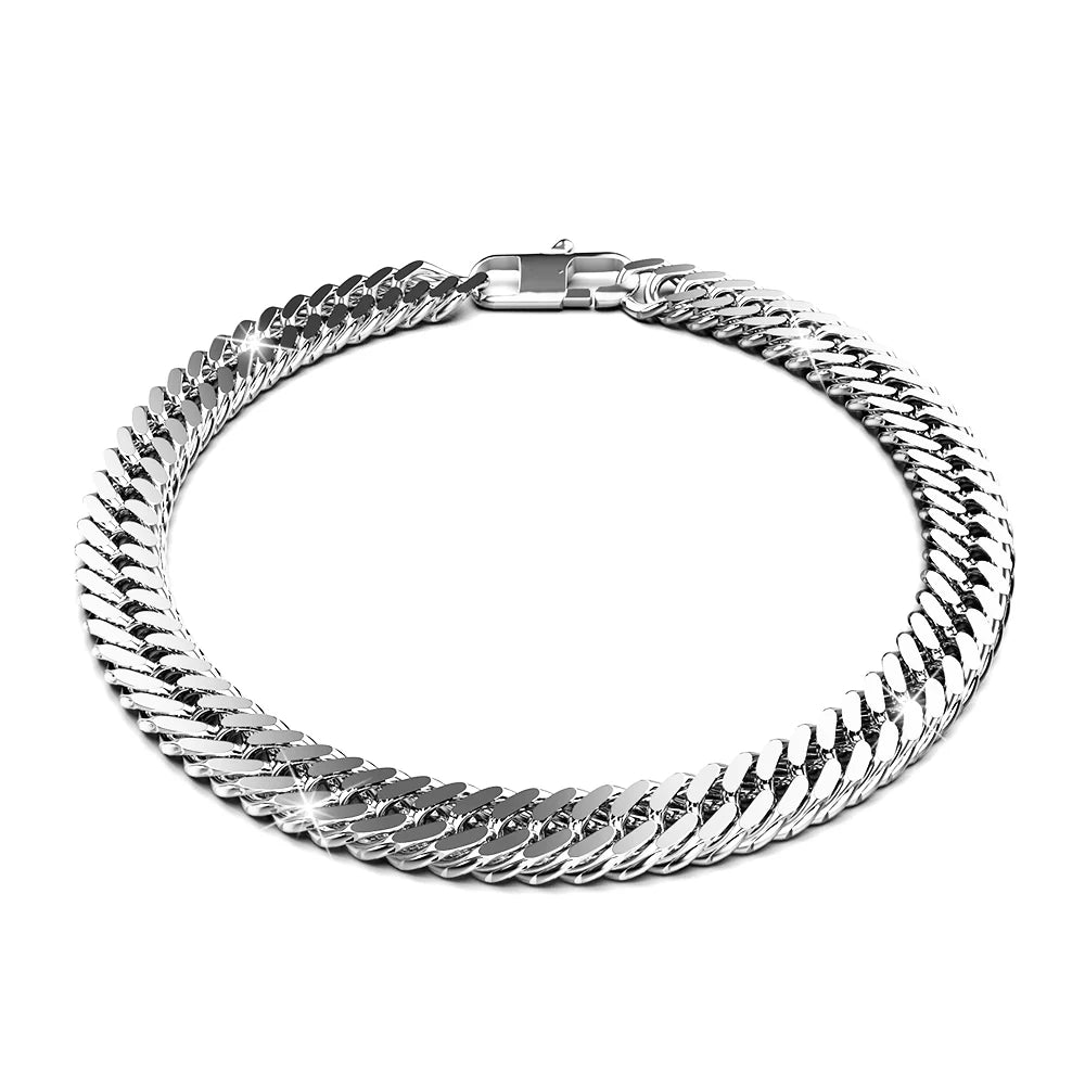 Bullion Gold Twirland High Polish Stainless Steel Chain Bracelet