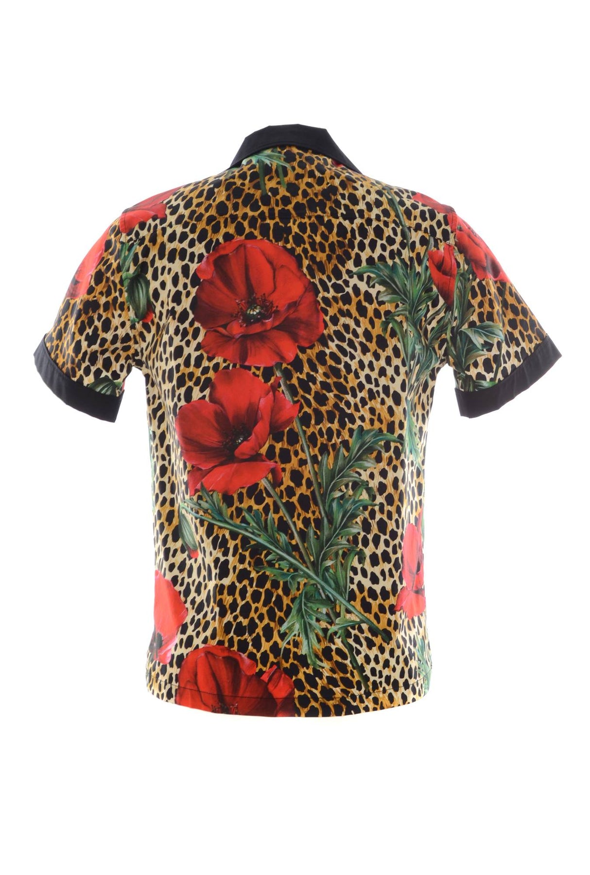 Dolce & Gabbana Men Poppies Short Sleeve Shirt