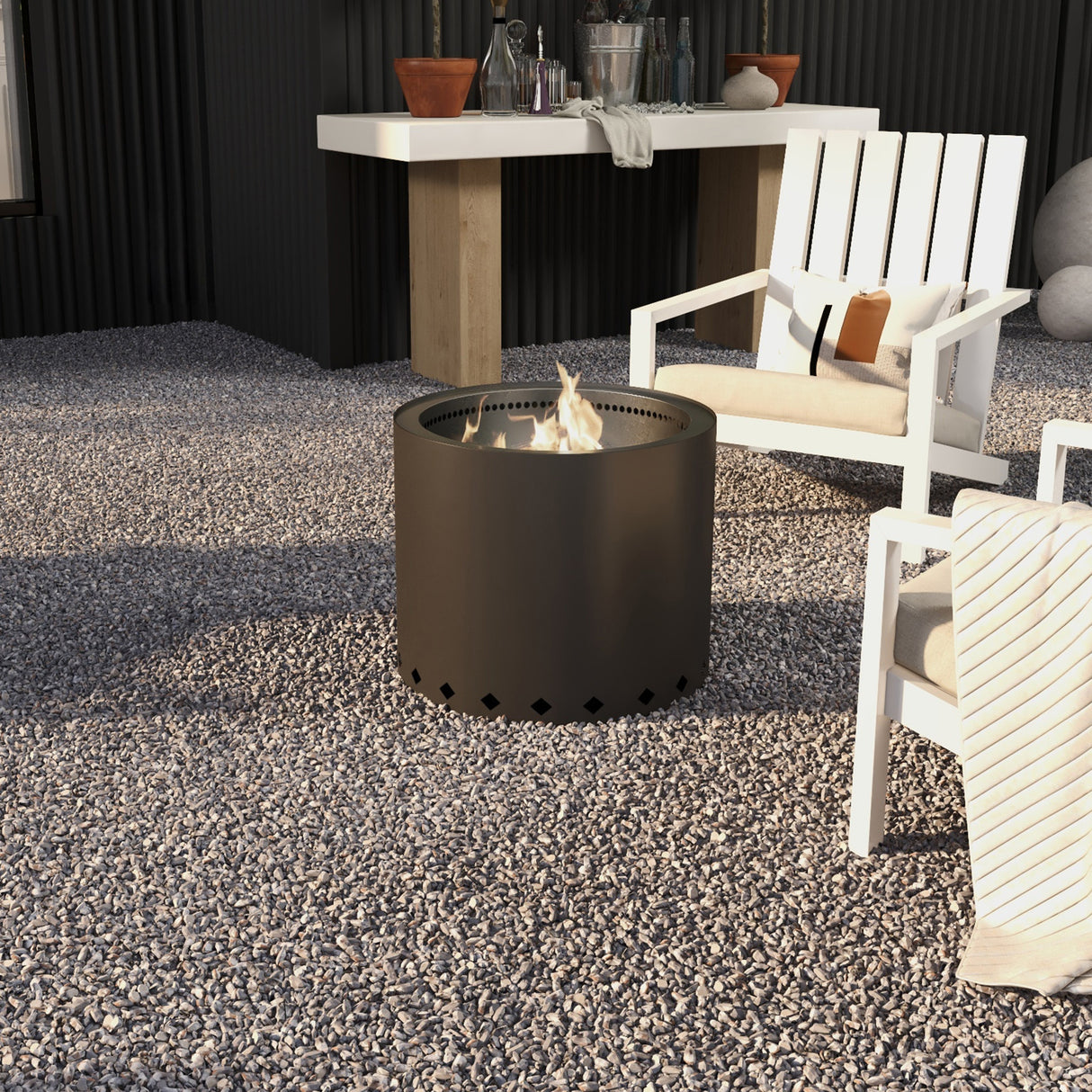 Havana Noke Smokeless Fire Pit Stainless Steel Portable Black