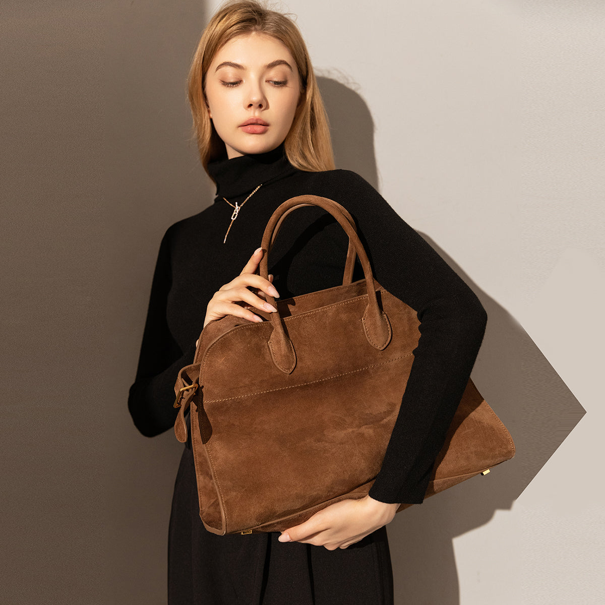 Delta Top Handle Bag - Brown