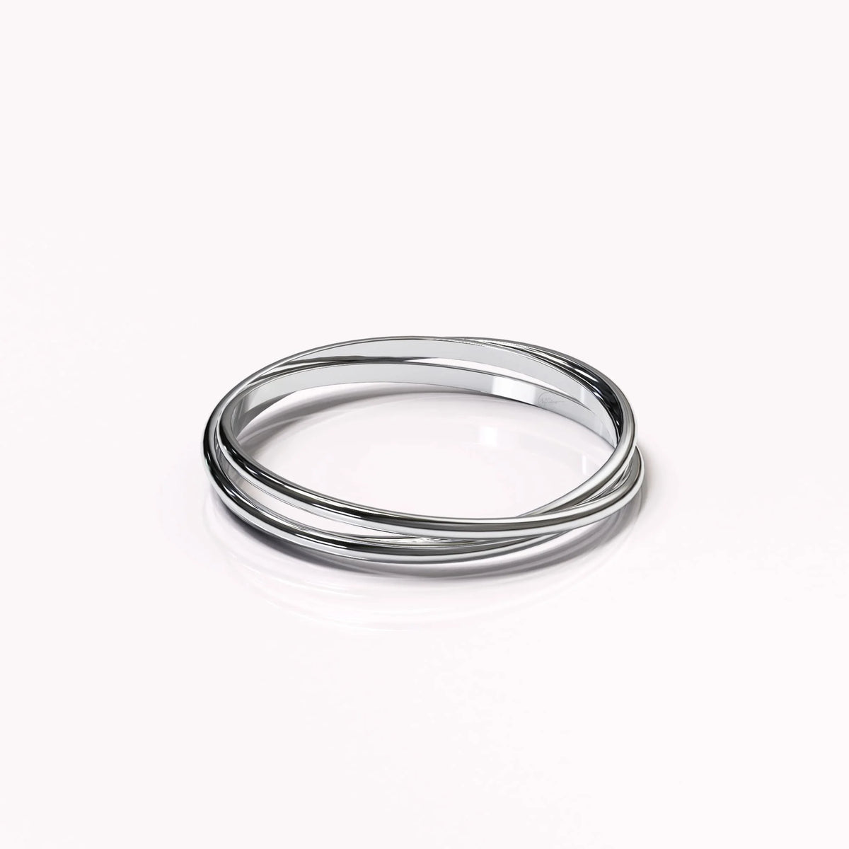 Solid 925 Sterling Silver 3 in 1 Interlink Wedding Ring