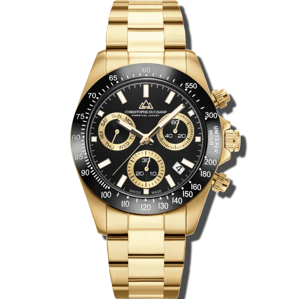 Christophe Duchamp Grand Mont Ceramic - Black Dial & 316L Stainless Steel Strap