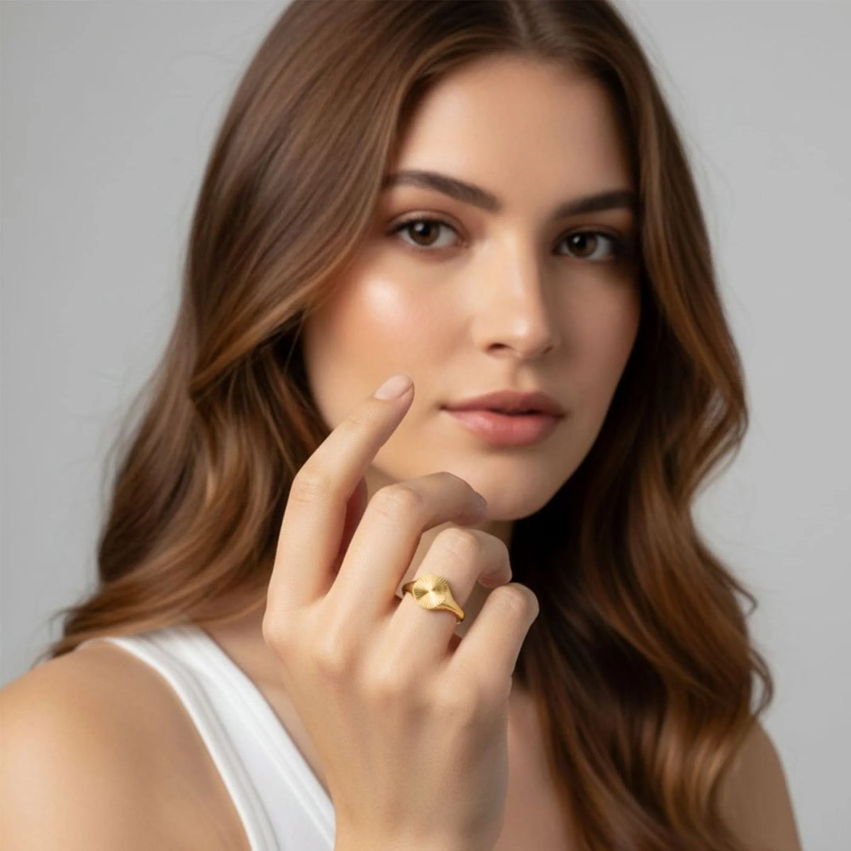 Bullion Gold Vortex Aura Gold Plated Ring