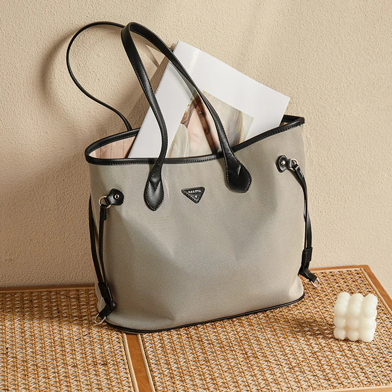 Nalandu Raleigh Large Capacity Canvas Commuter Tote Bag - Grey