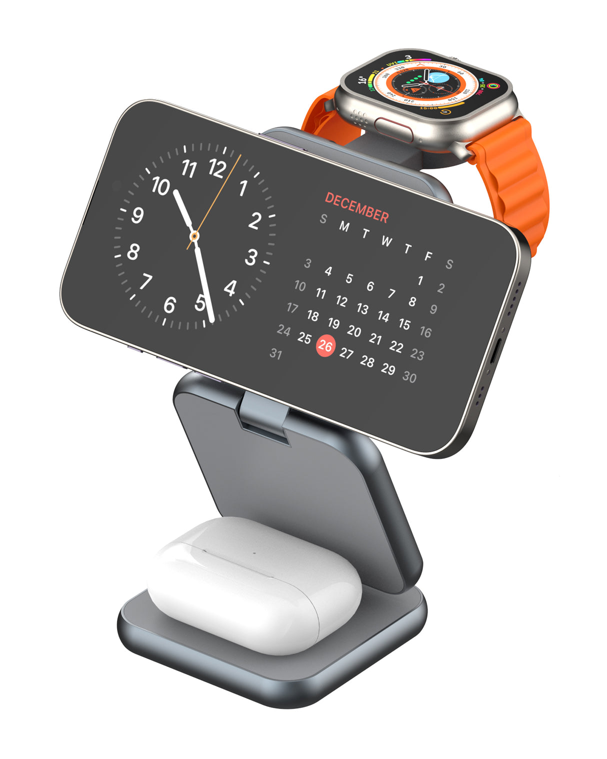 TODO 3 in 1 Wireless Phone Charger 15W Fast Charge Earphone Watch Magnetic Charge Stand