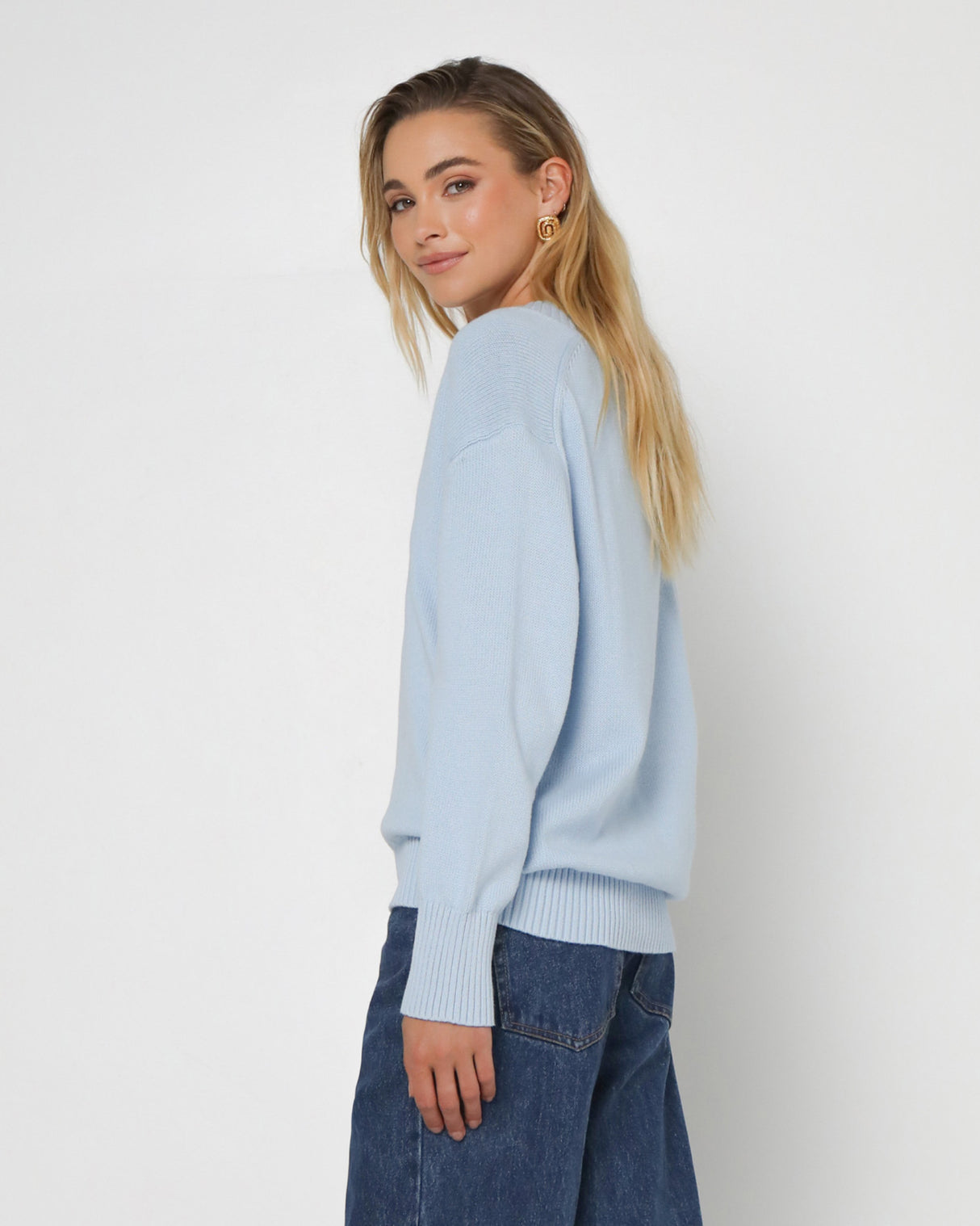 Madison The Label Rumi Knit Jumper - Powder Blue
