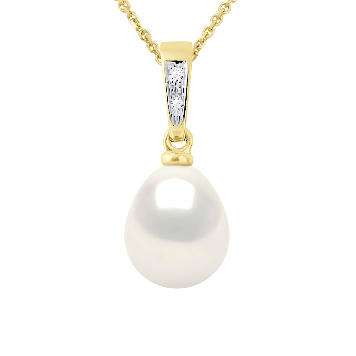 Pendant Jewelry Diamonds 0,01 Cts - Natural Pearl White - Length chain offered for free 42 cm