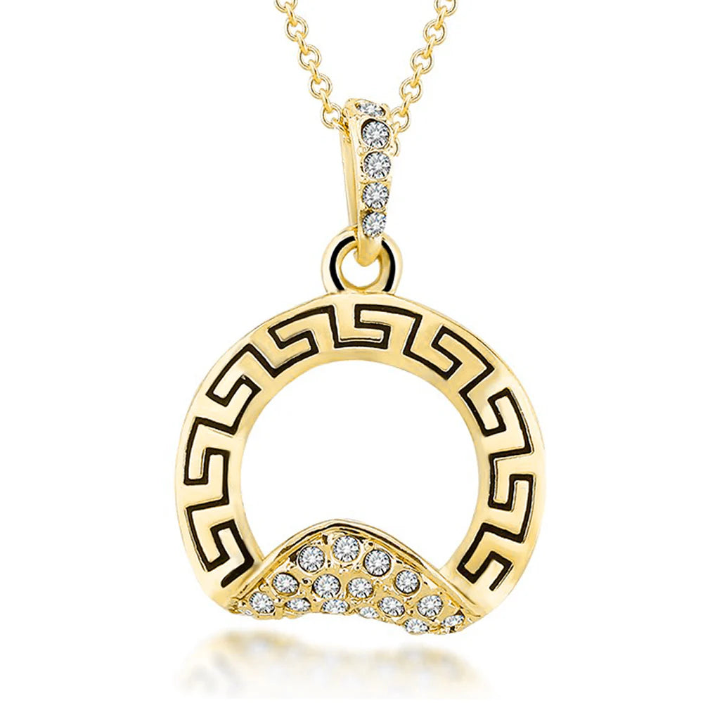 Krystal Couture Trendy Omega Pendant Necklace Embellished with SWAROVSKI Crystals