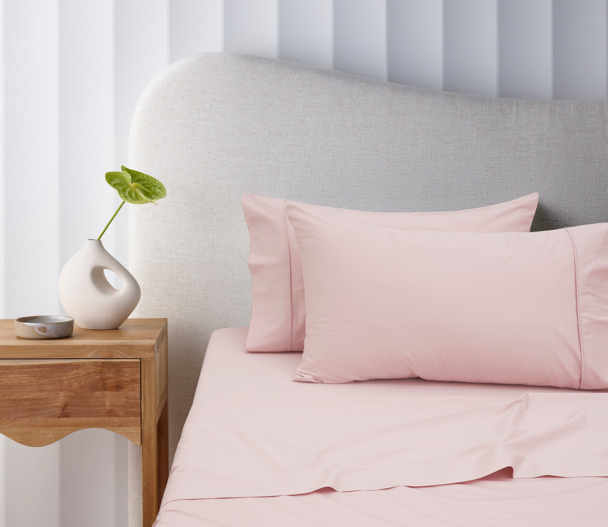 Bamboo Cotton Sheet Set 40cm Wall Blush