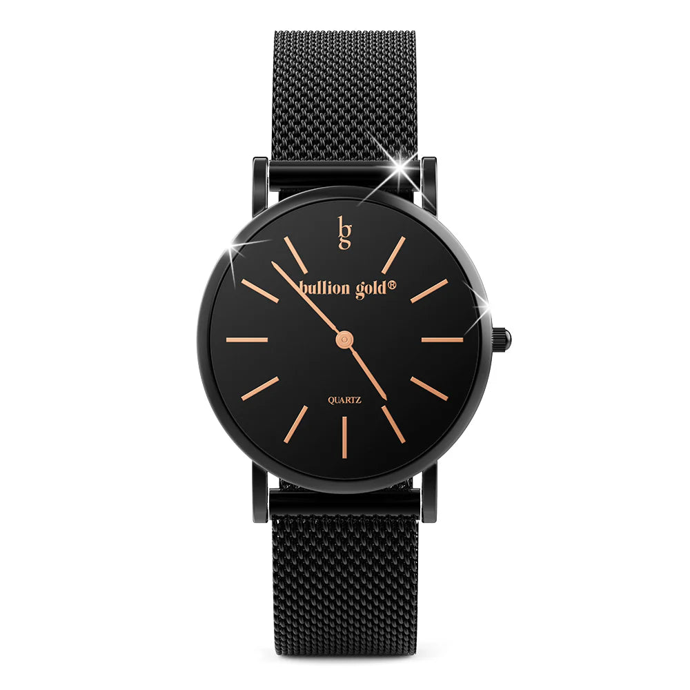 Bullion Gold Bullion Gold Timeless Dream Watch - Black and Rose Gold