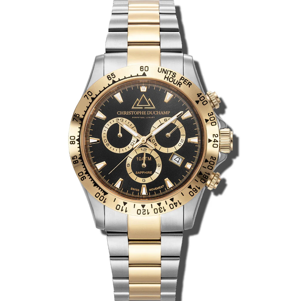 Christophe Duchamp Grand Mont - Black Dial & 316L Stainless Steel Strap