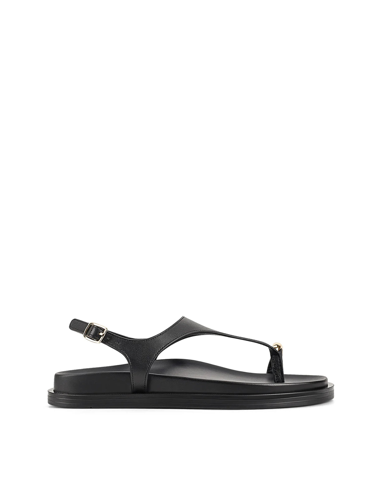 Siren Flatform Sandals - Black Leather