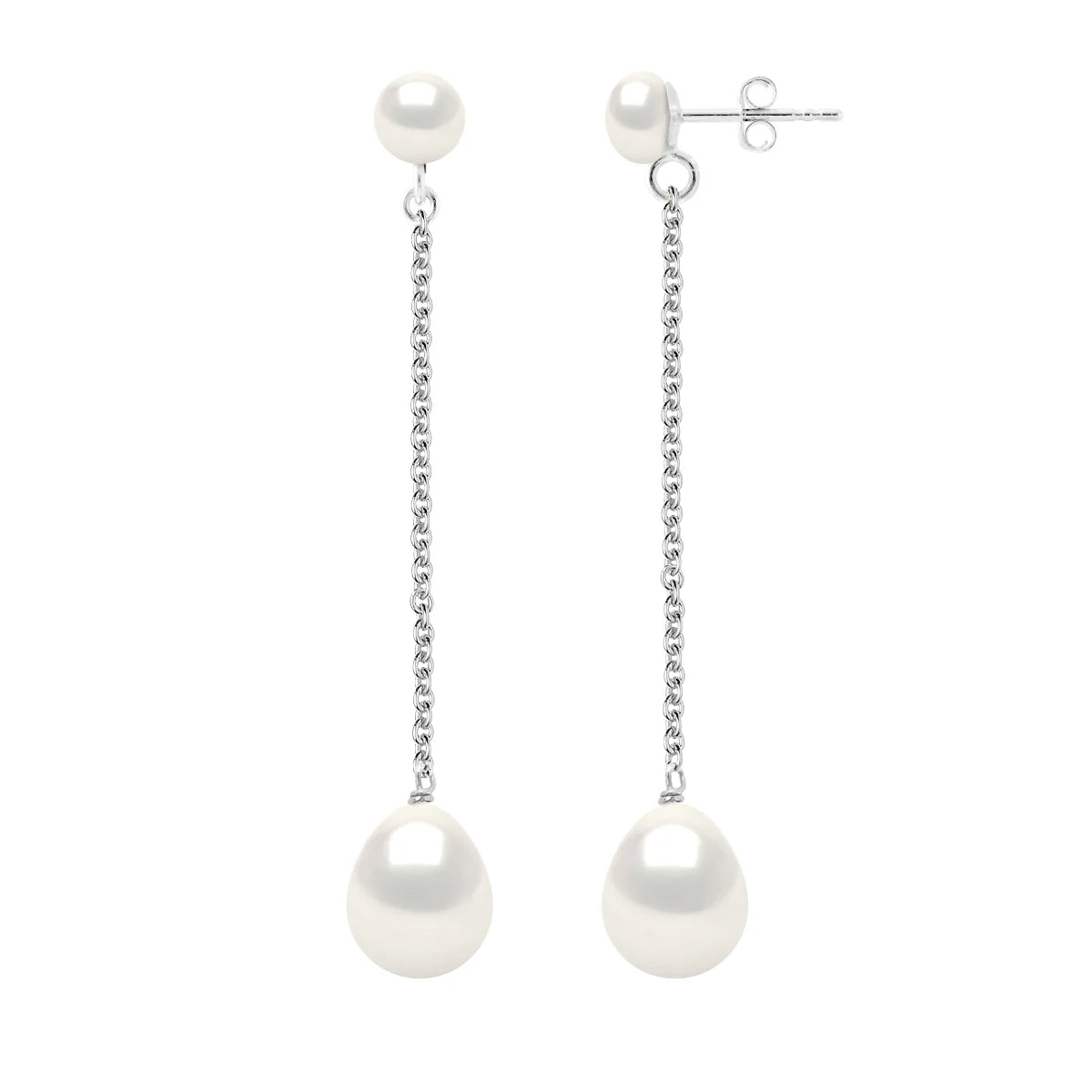 Drop Drop Earrings Pearl White White Gold 5-6mm