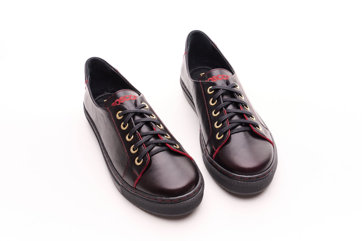 Bosccolo Womens Sneakers - Black+Red