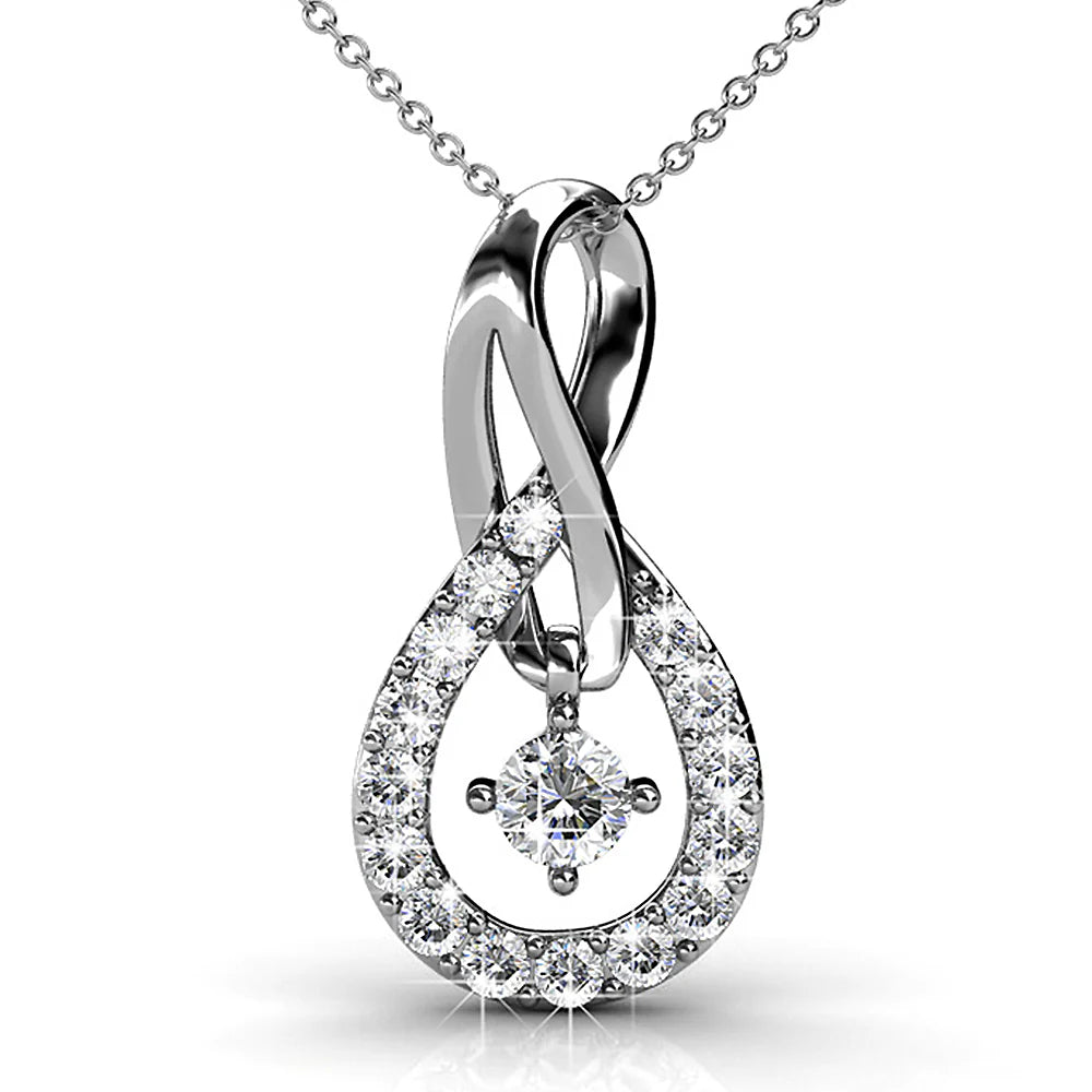 Krystal Couture Twist Pendant Necklace Embellished with SWAROVSKI Crystals