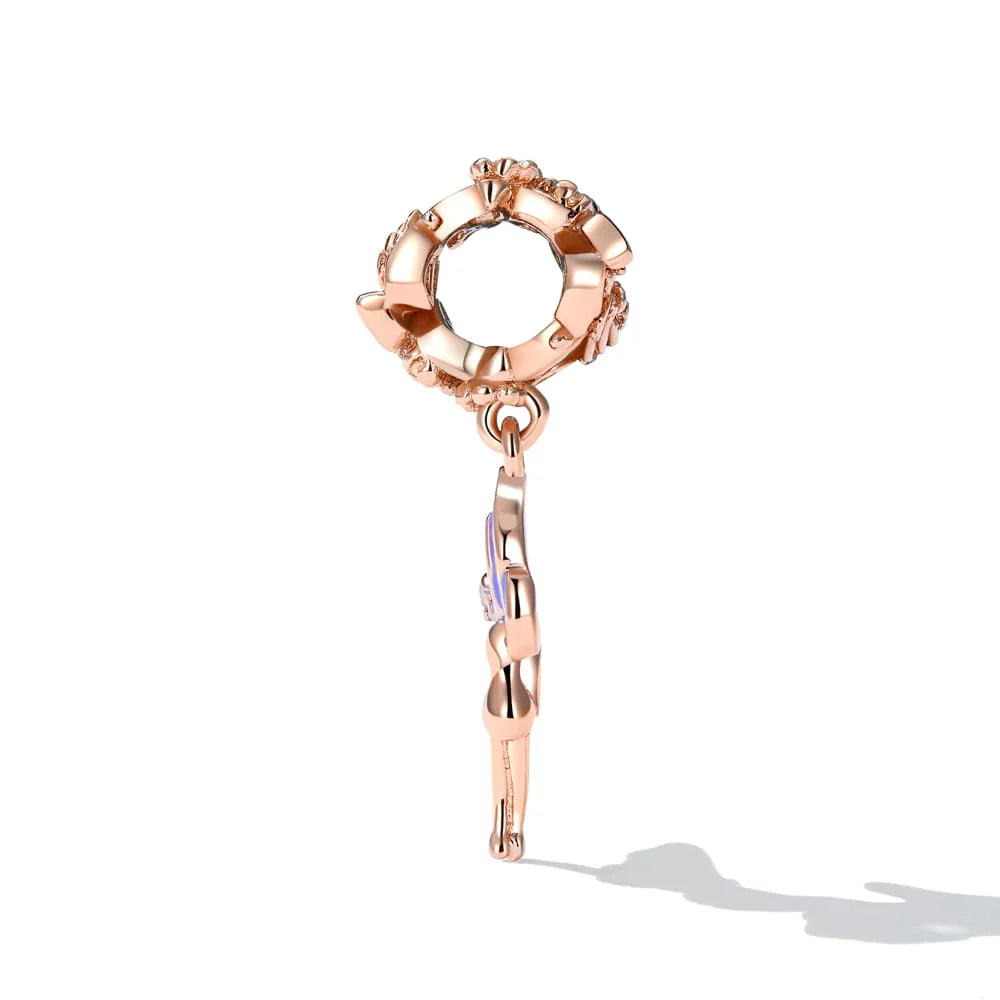 Solid 925 Signature Silver Dressed Up Thumbelina Butterfly Charm
