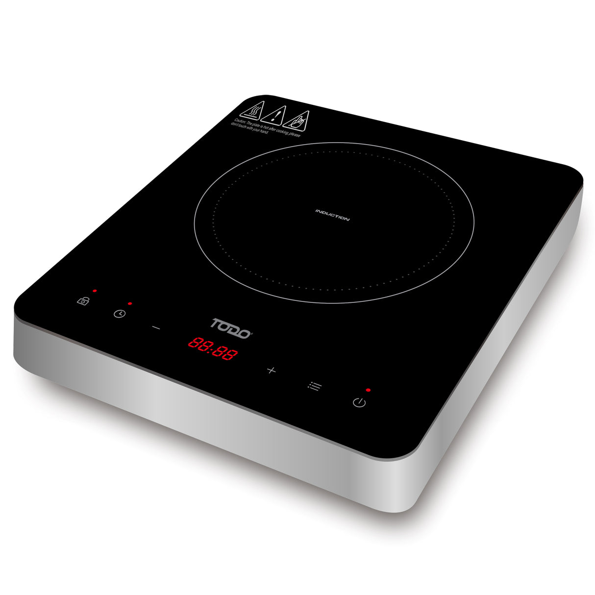 TODO 2000W Induction Electric Cooktop Hotplate Tempered Crystal Glass Touch Control
