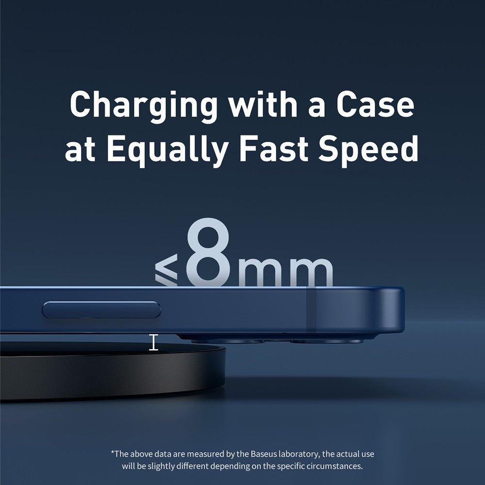 Baseus Digital LED 15W Fast Charging Wireless Phone Charge Pad Type-C USB - Black
