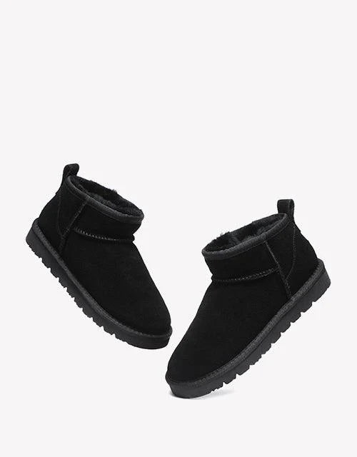 Julia Cow Suede Boots in Black